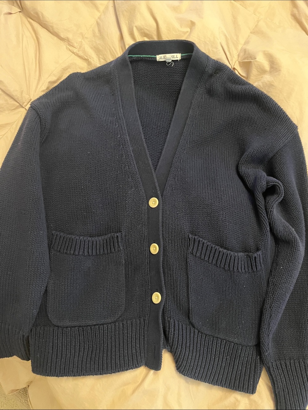 Alex Mill Navy Button-Front V-Neck Cardigan